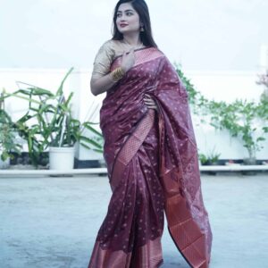 গাঢ় বেগুনি শাড়ি